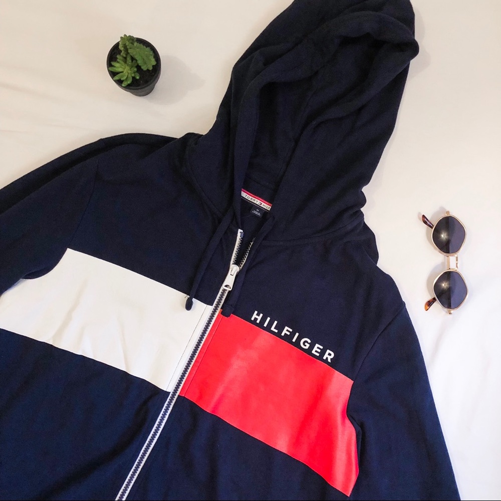 Tommy Hilfiger Men’s Zip-Up Logo Hoodie 🆕